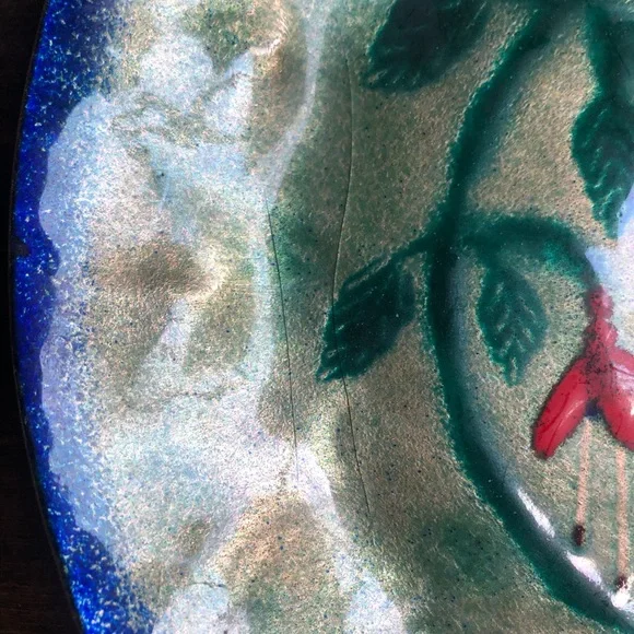 VINTAGE Plate Decorative Enamel Copper from Ireland - Picture 7 of 10